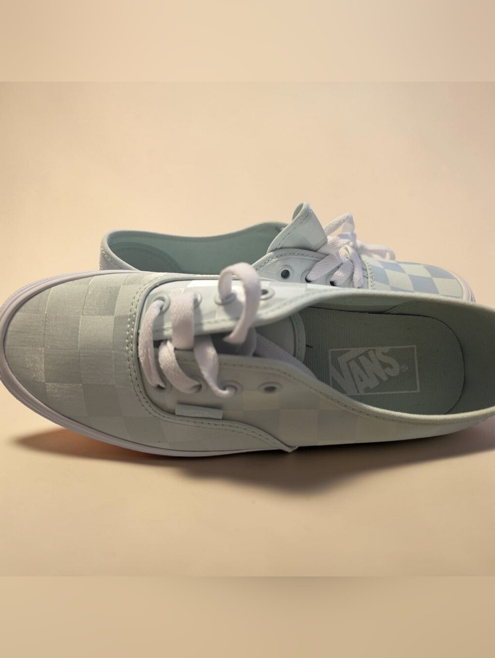 Vans Light Green  Checkerboard Low-Top Sneakers - Picture 2 of 5